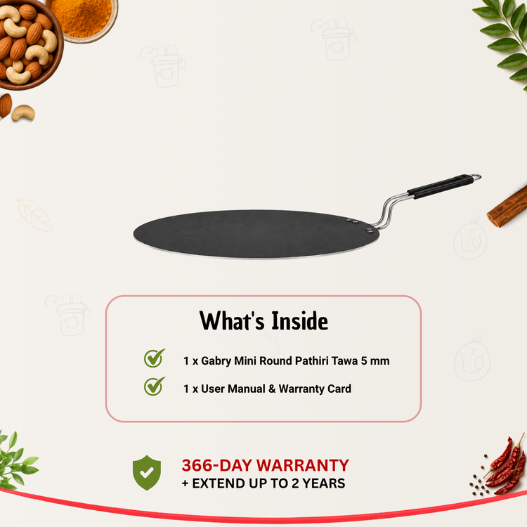 GABRY Non-Stick Pathiri Tawa 29.5 cm | Round Mini | Roti & Dosa Griddle