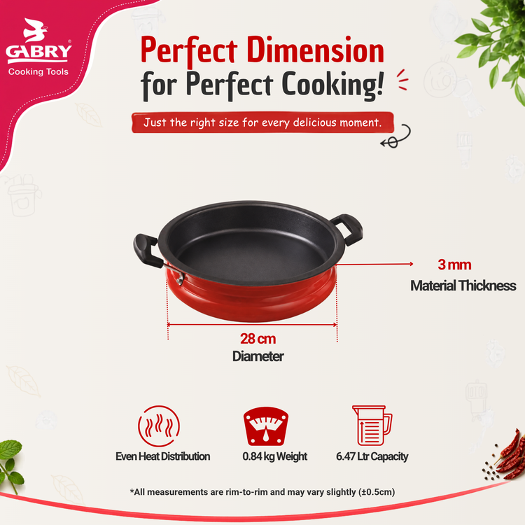 GABRY Non-Stick Payasa Uruly 28 cm | Without Lid | Elegant Series