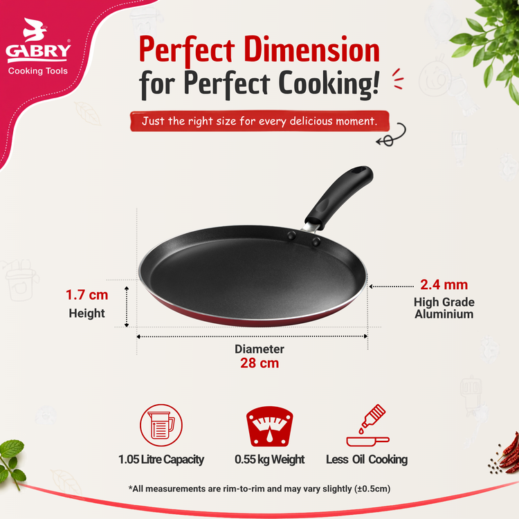 GABRY Classic Non-Stick Dosa Tawa | Roti & Chapati | PFOA-Free