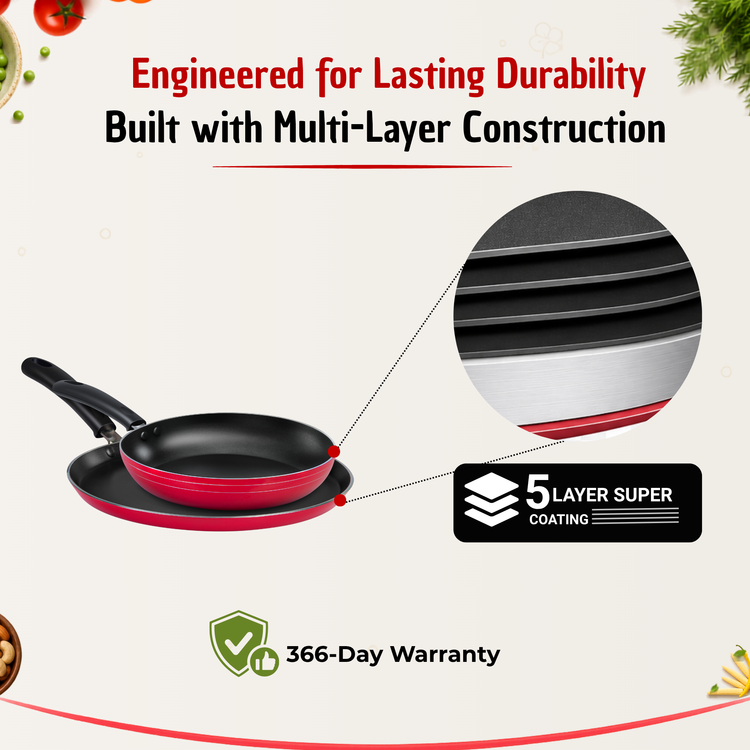 Gabry Classic Non-Stick 2-Piece Induction Combo | Fry Pan & Dosa Tawa