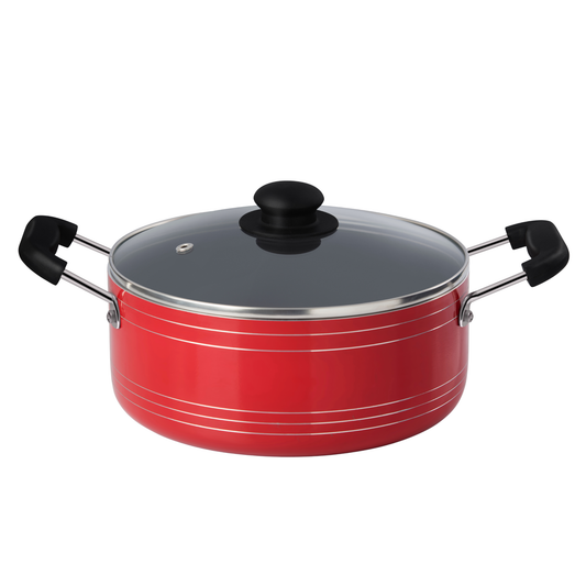 Gabry Non-Stick Cooking Pot | Glass Lid | PFOA-Free | Elegant Plus Series