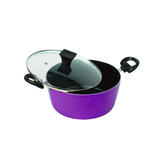 Gabry Non-Stick Casserole 24 cm | Glass Lid | Elegant Plus Series