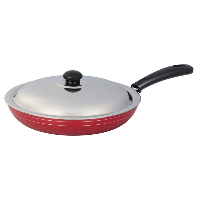GABRY Non-Stick Fry Pan | PFOA-Free | 3-Layer Coating | Steel Lid | Elegant Series