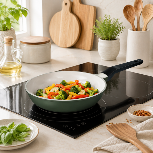 GABRY Ceramic Coated Die-Cast Fry Pan 24 cm | Induction Base