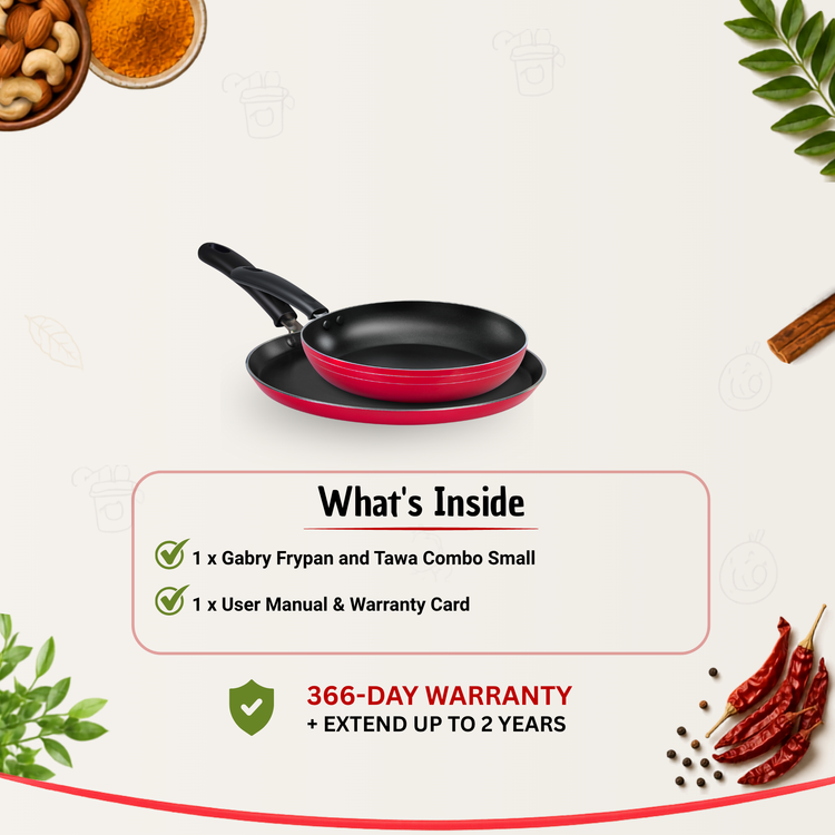Gabry Classic Non-Stick 2-Piece Combo | Fry Pan & Dosa Tawa | Small