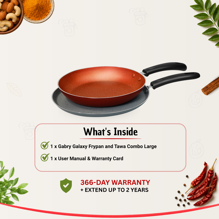 Gabry Galaxy Non-Stick 2-Piece Combo | Fry Pan, Dosa Tawa