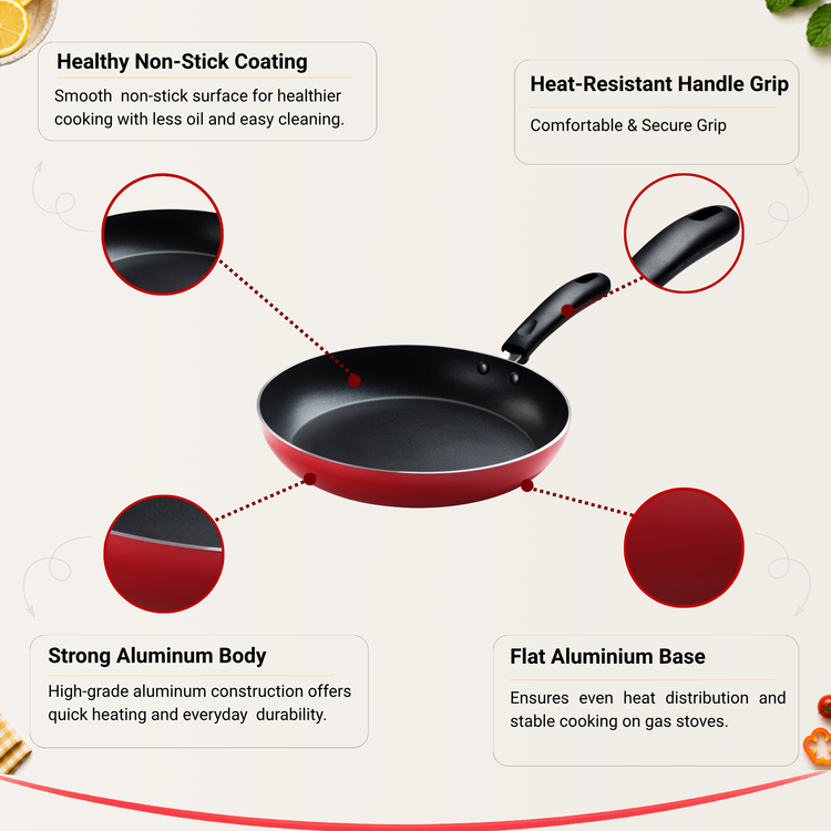 Gabry Classic Non-Stick 2-Piece Combo | Fry Pan & Dosa Tawa | Large