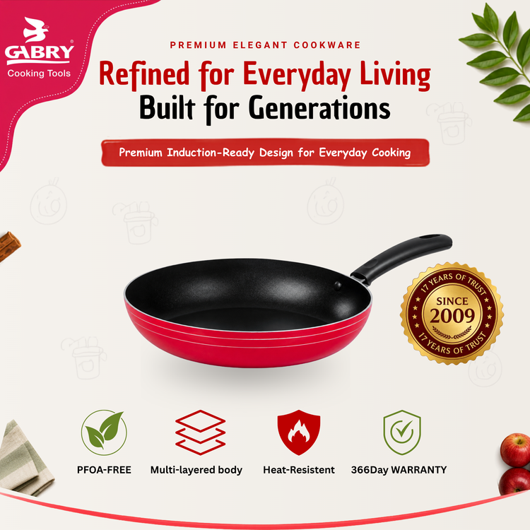GABRY Non-Stick Fry Pan | Induction Base | Without Lid | PFOA-Free