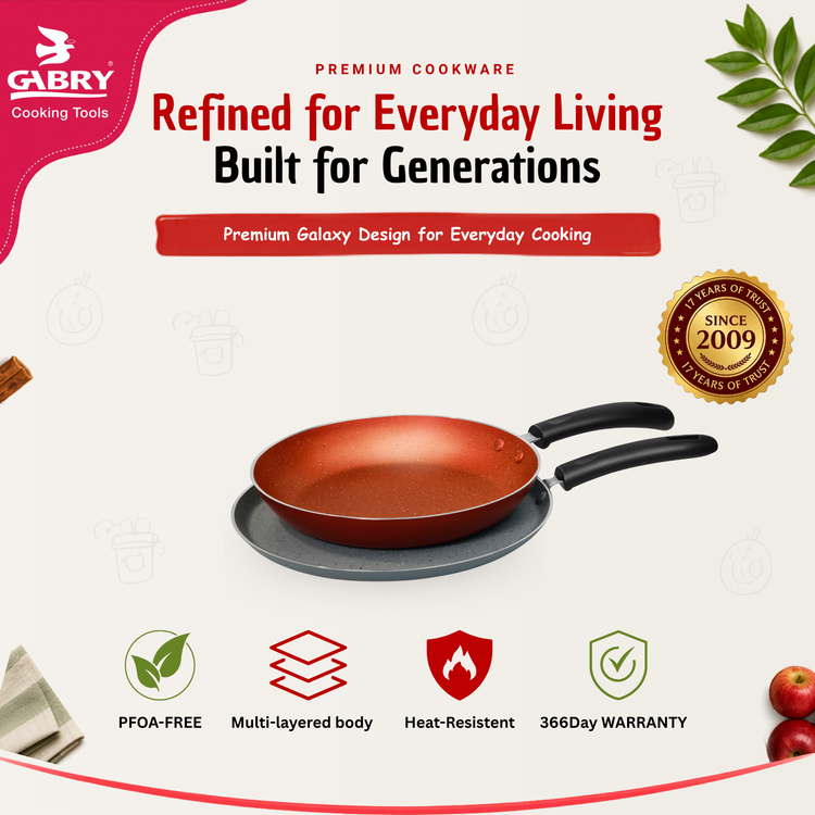 Gabry Galaxy Non-Stick 2-Piece Combo | Fry Pan, Dosa Tawa