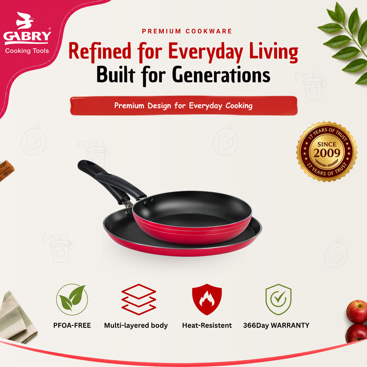 Gabry Classic Non-Stick 2-Piece Induction Combo | Fry Pan & Dosa Tawa