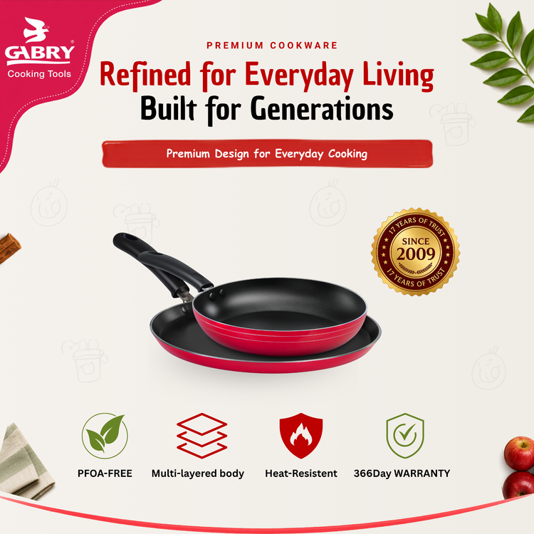 Gabry Classic Non-Stick 2-Piece Combo | Fry Pan & Dosa Tawa | Small