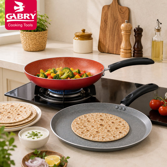 Gabry Galaxy Non-Stick 2-Piece Combo | Fry Pan, Dosa Tawa