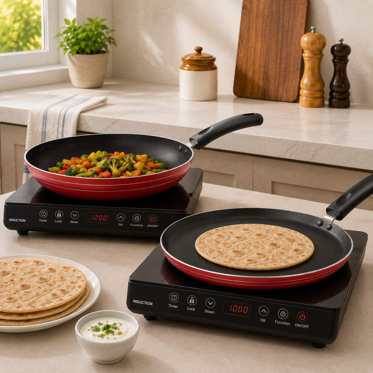 Gabry Classic Non-Stick 2-Piece Induction Combo | Fry Pan & Dosa Tawa