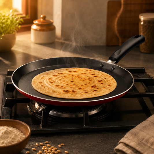GABRY Non-Stick Dosa Tawa | PFOA-Free | 3-Layer Coating | Bakelite