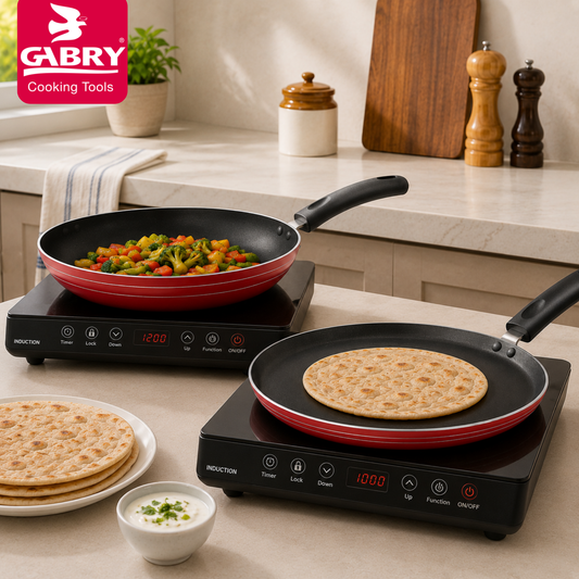 Gabry Classic Non-Stick 2-Piece Induction Combo | Fry Pan & Dosa Tawa
