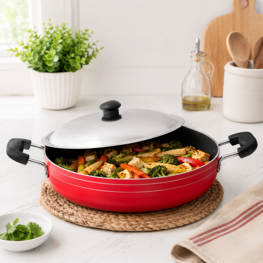 GABRY Non-Stick Saute Pan | PFOA-Free | 3-Layer Coating | Steel Lid